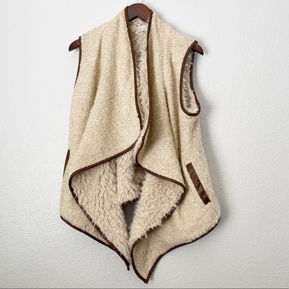 miami Jackets & Blazers - MIAMI Faux Sherpa Asymmetrical Vest Medium